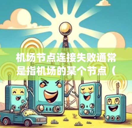 机场节点连接失败通常是指机场的某个节点(如 gateway 或航班调度系统)无法正常连接,导致机场无法正常运行。以下是一些可能的原因和解决方案 机场节点连接失败通常是指机场的某个节点(如 gateway 或航班调度系统)无法正常连接,导致机场无法正常运行。以下是一些可能的原因和解决方案